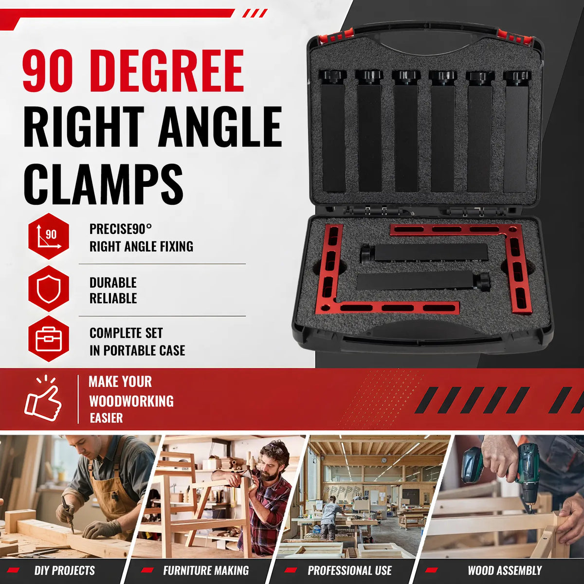 90° Woodworking Corner Clamps